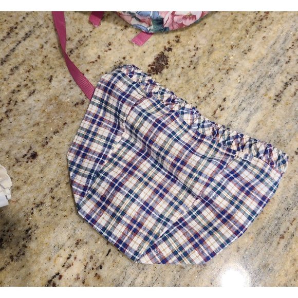 Lot of 5 Longaberger Basket Liners. Floral Stripe Plaid Bows Assorted Sizes - Picture 4 of 9